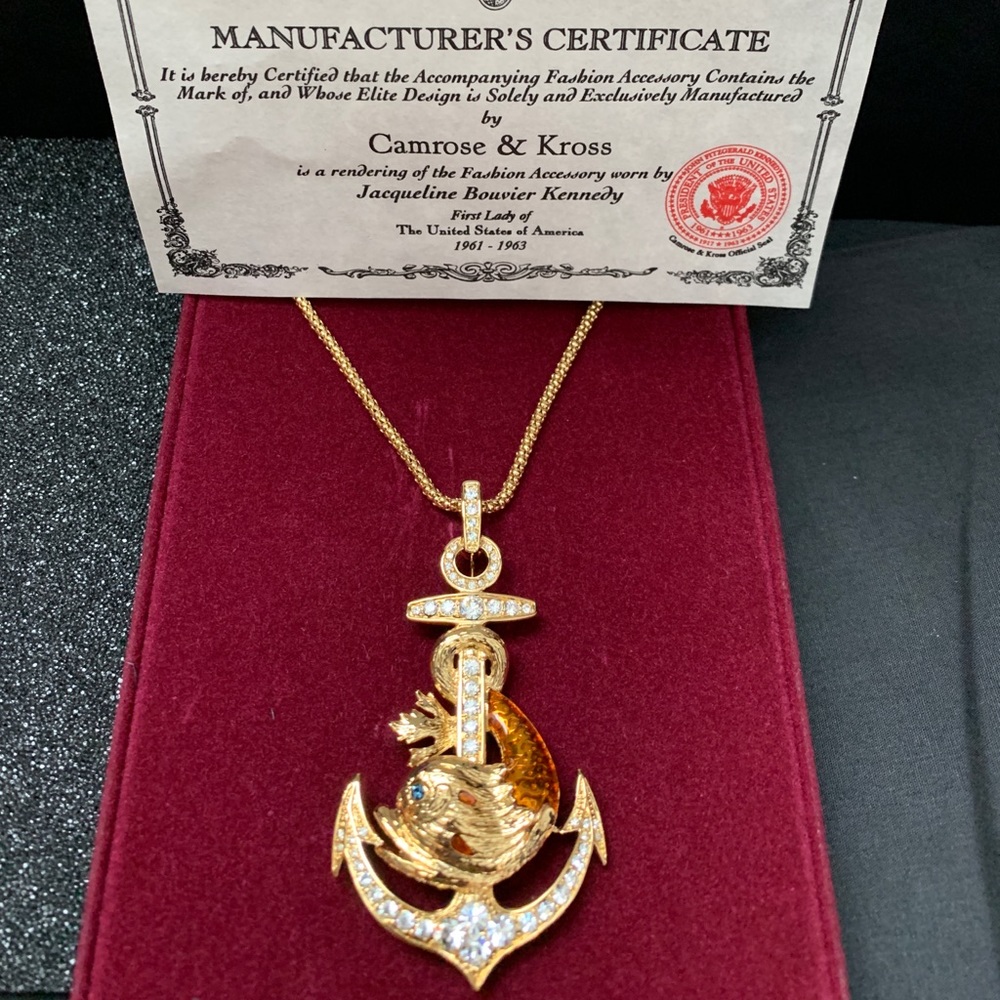 Camrose & Kross JBK Anchor Necklace Pendant/Pin.